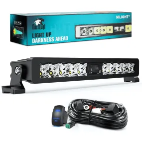 14 Inch 11LED Single Row Spot Screw-Less Night Vision LED Light Bar | 18AWG Wire 5Pin Switch