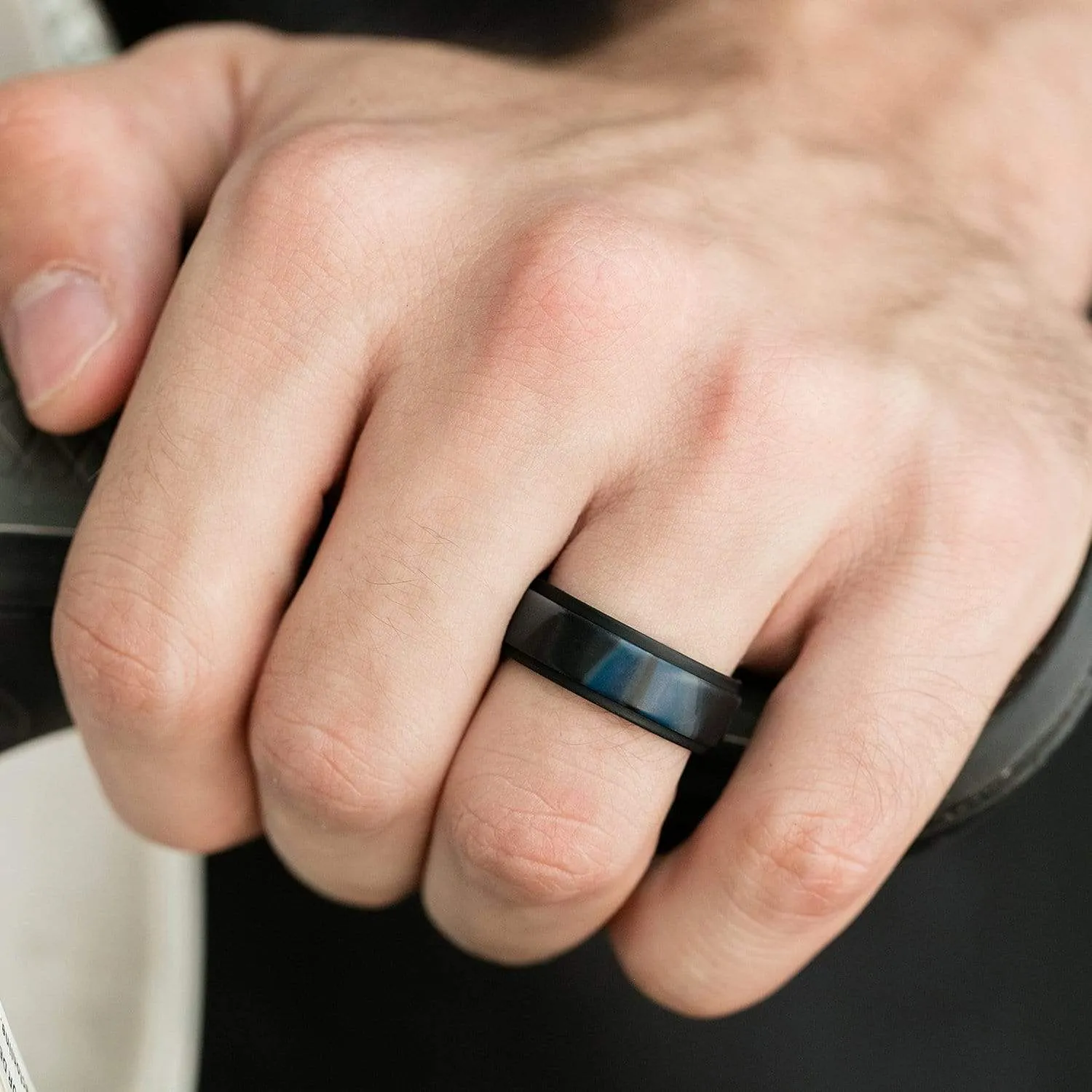 7 Pack - Silicone Ring For Men-  Breathable Comfort Fit Duo Step Edge