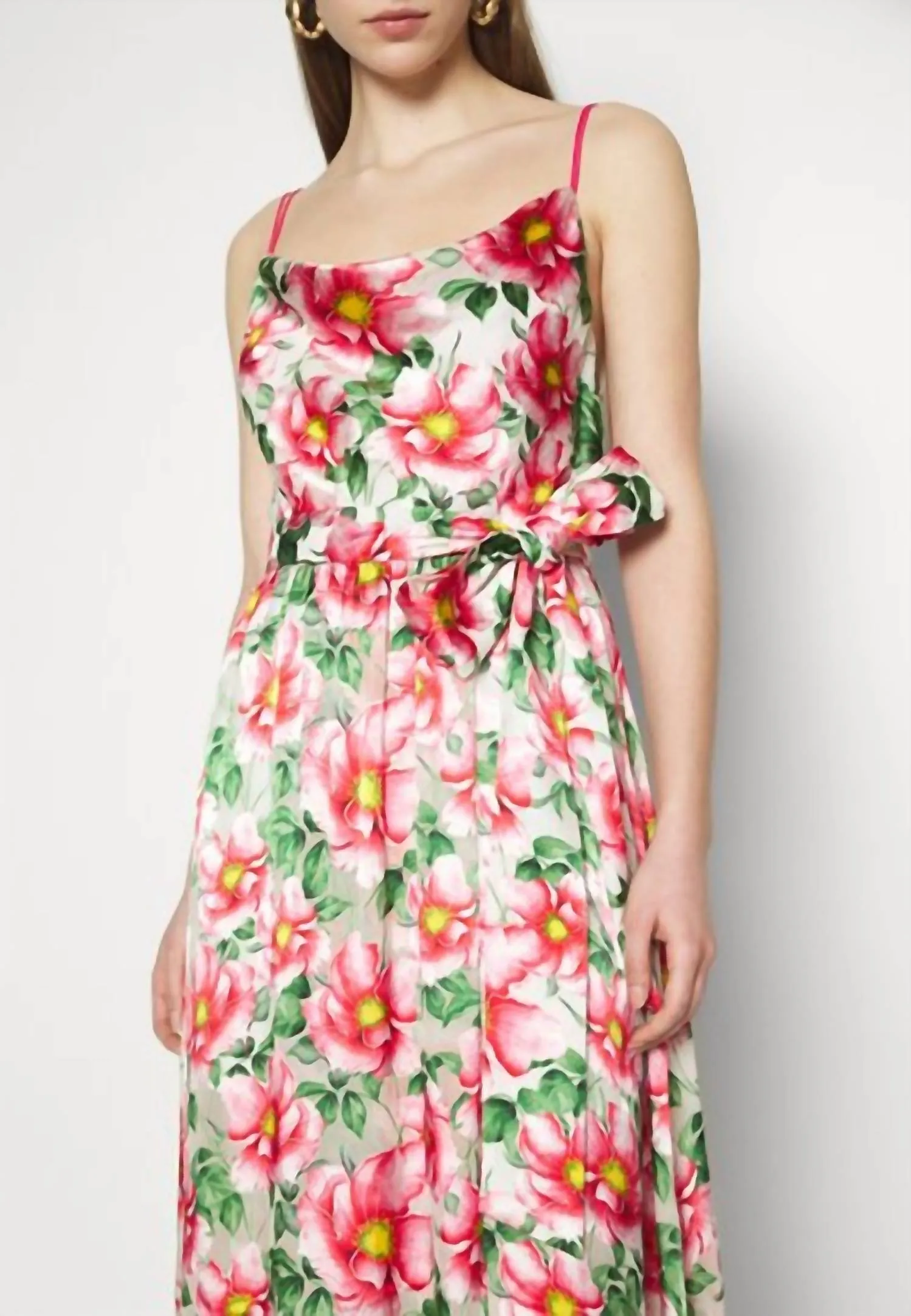 Alice   Olivia - Samantha Cowl Neck Midi Dress