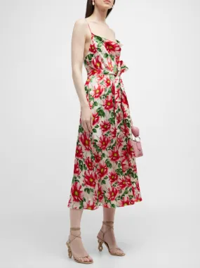 Alice   Olivia - Samantha Cowl Neck Midi Dress