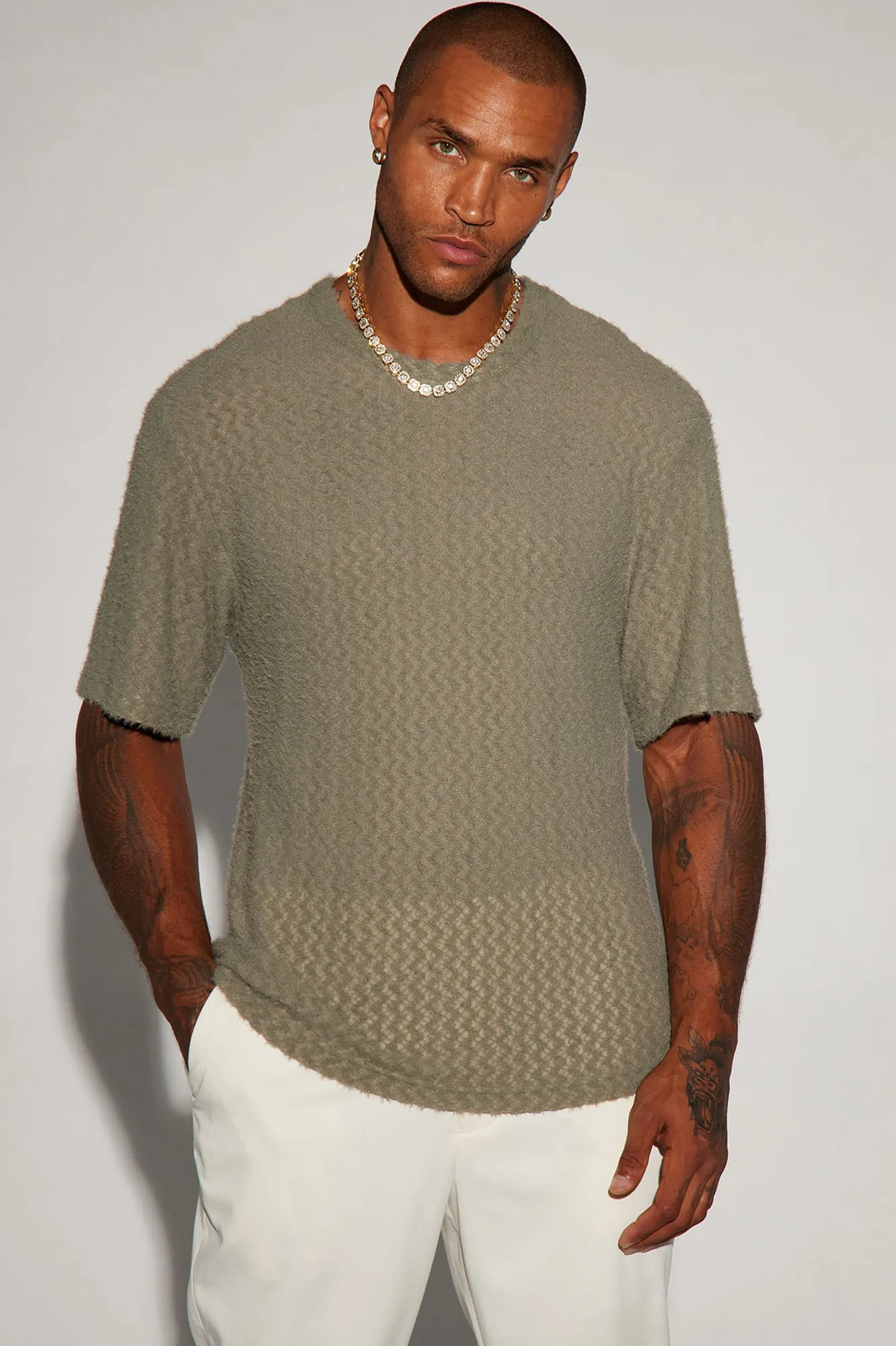 Beach Bum Comfy Short Sleeve Crew Tee - Olive