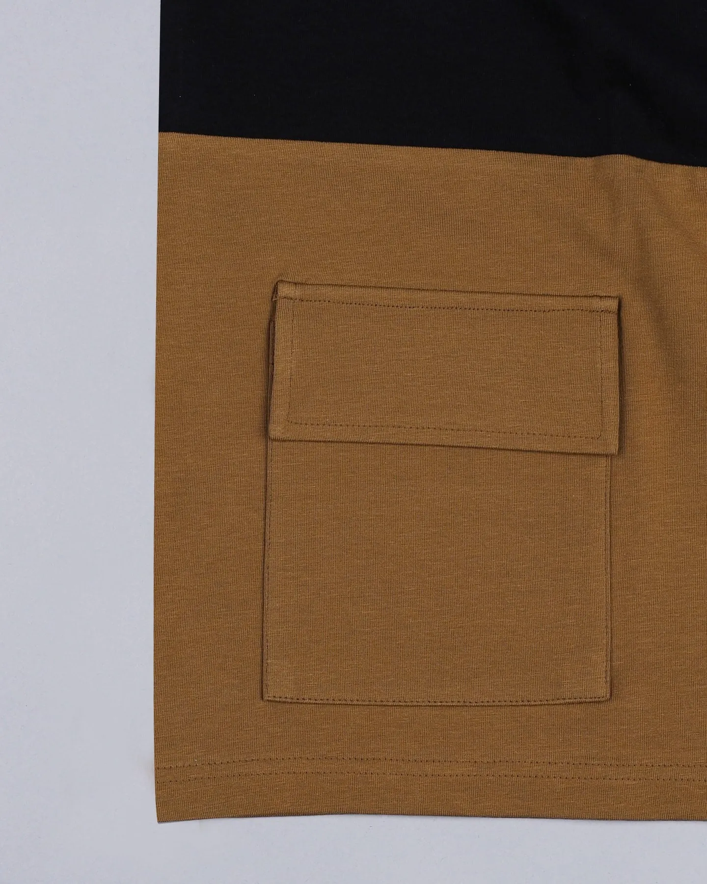 Black With Choco Brown Premium Cotton Designer T-shirt