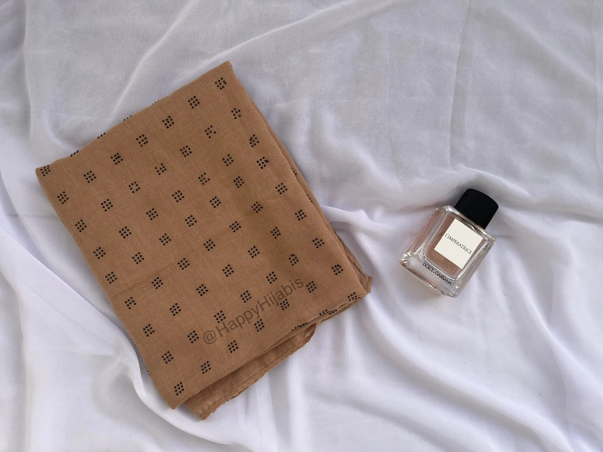 Block Stoned Viscose Hijabs- Light Brown