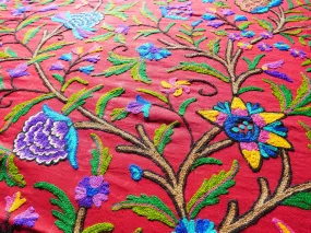 Bohemian bedding - luxury bed throw "Dream of Kashmir" hand embroidered bed spread