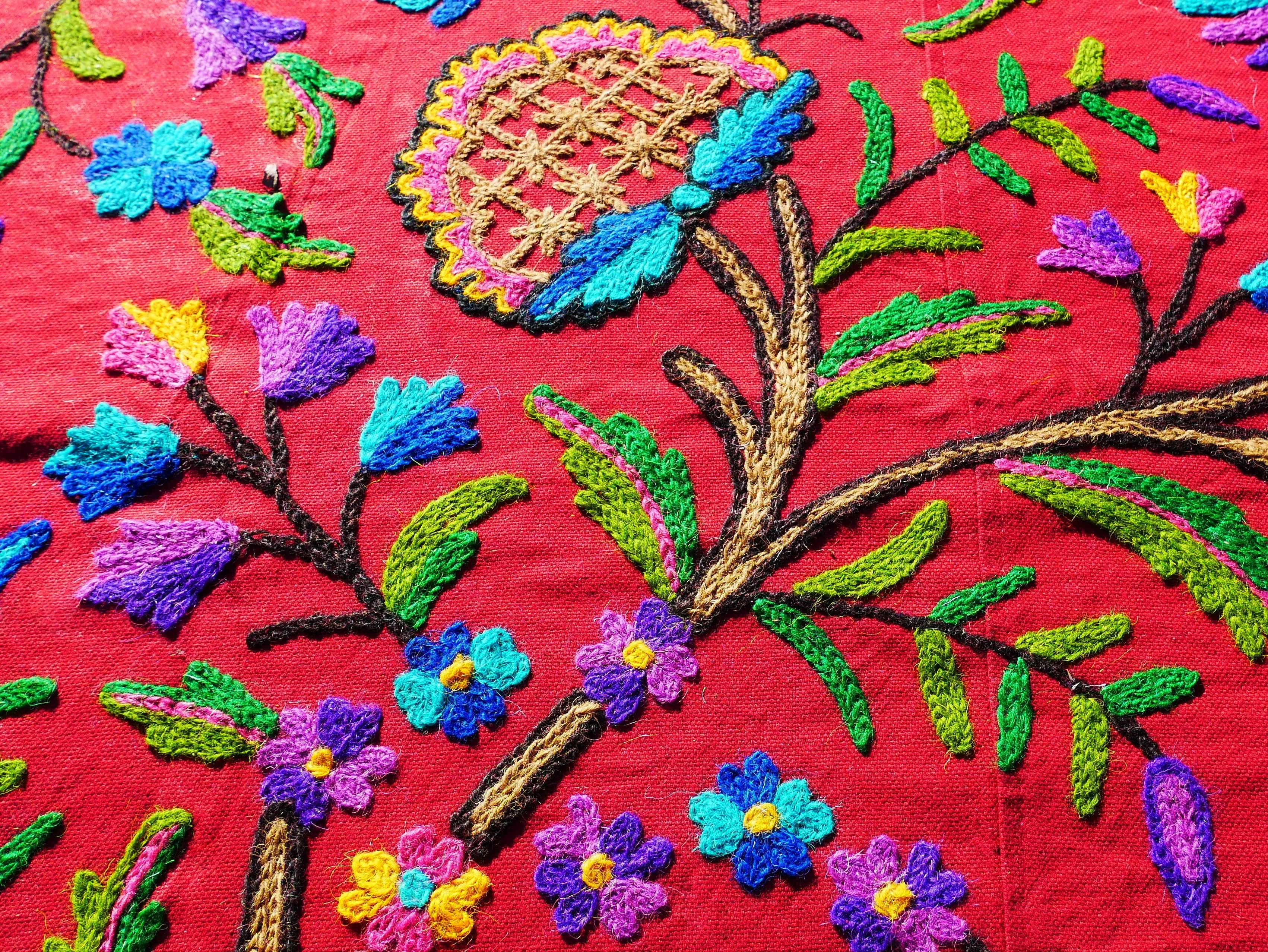 Bohemian bedding - luxury bed throw "Dream of Kashmir" hand embroidered bed spread