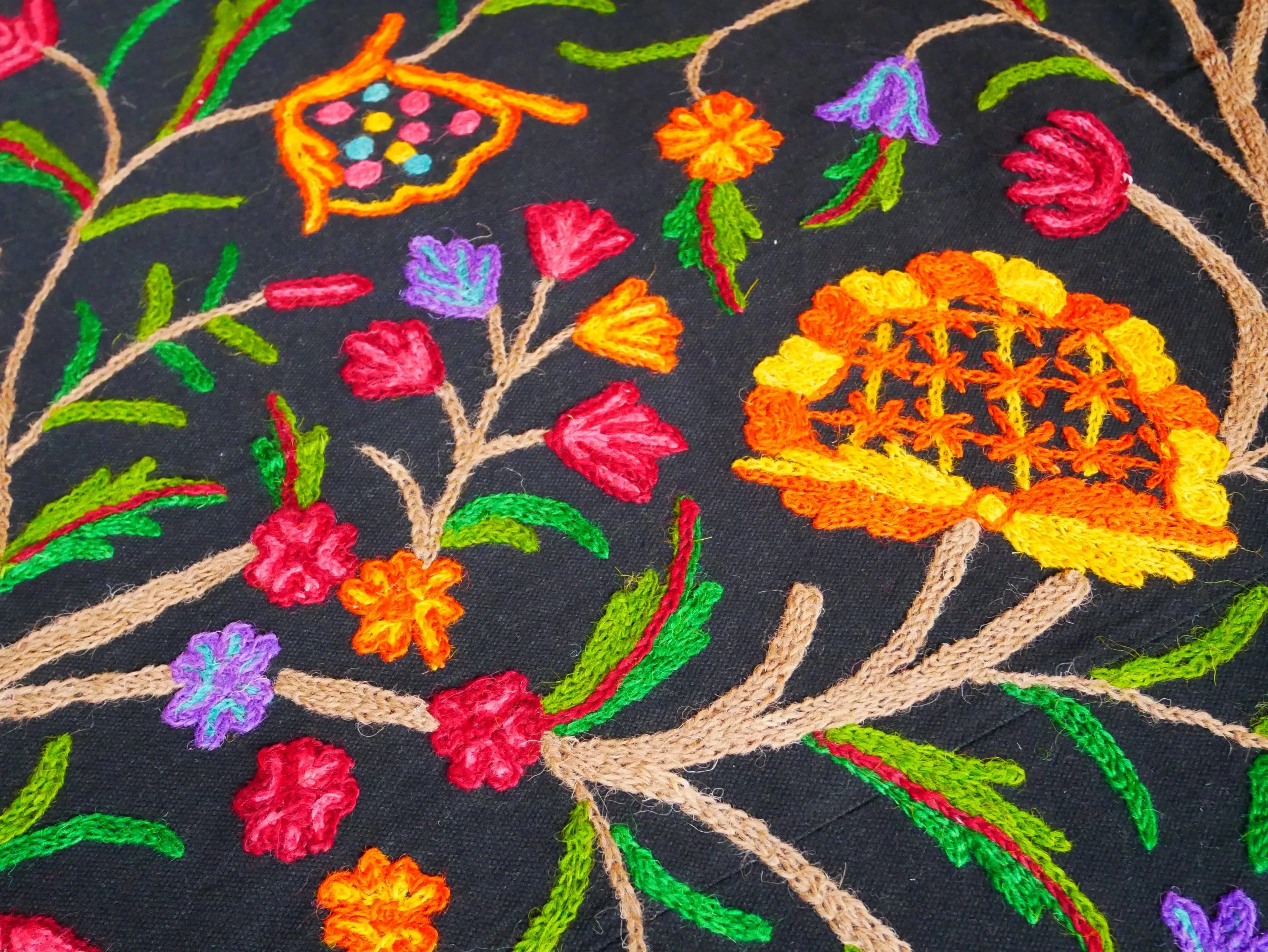 Bohemian luxury bedding "Dream of Kashmir" hand embroidered bed thow