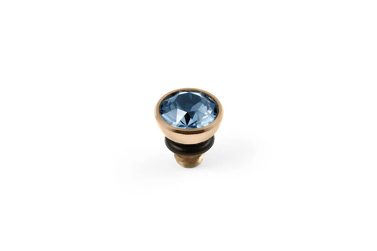 Bottone 5mm Light Sapphire Top Gold