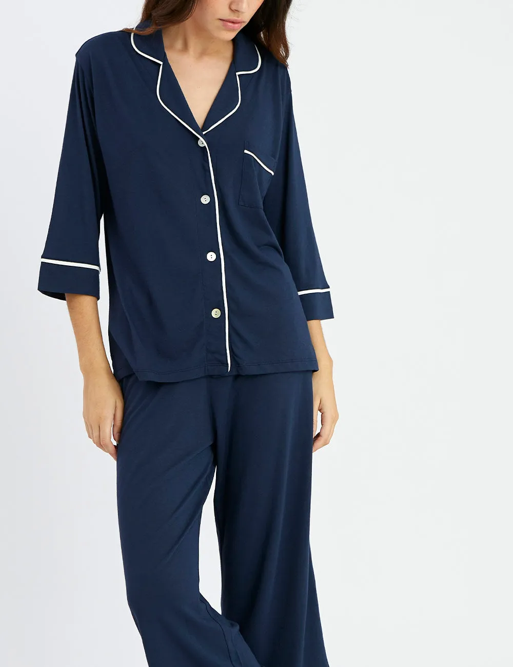 Boyfriend Midi PJ Set Indigo