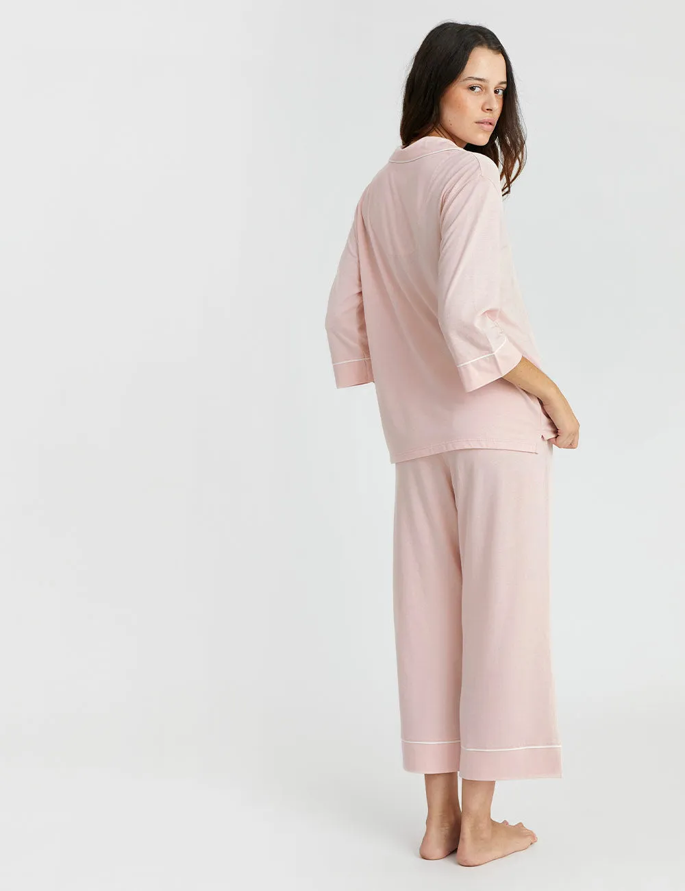 Boyfriend Midi PJ Set Light Rosebloom