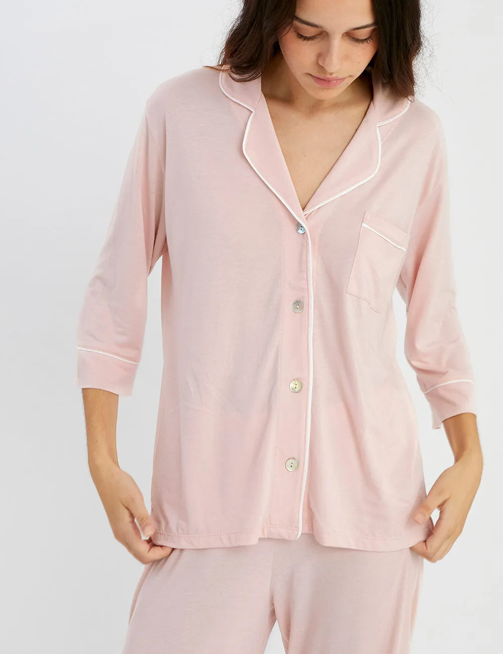 Boyfriend Midi PJ Set Light Rosebloom