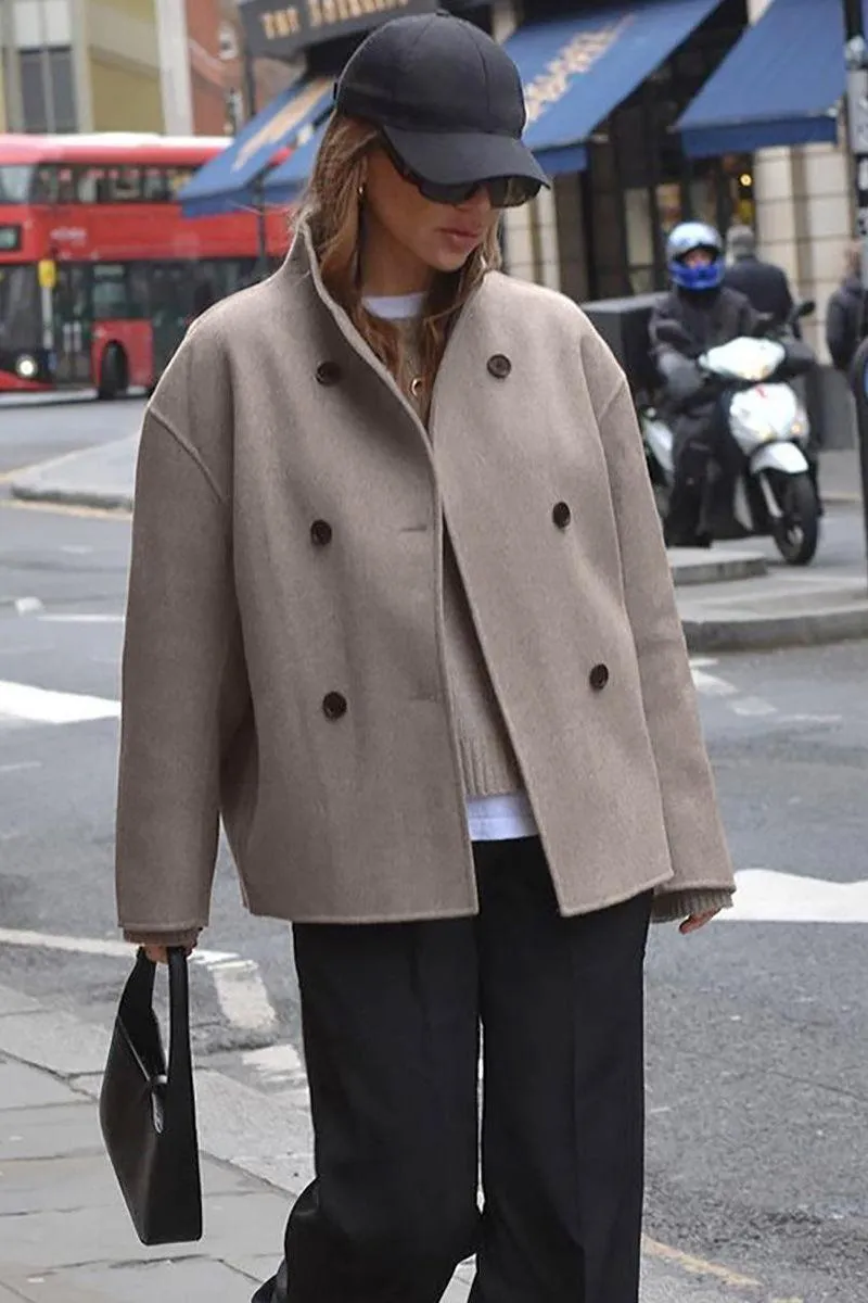 Brown French style woolen jacket