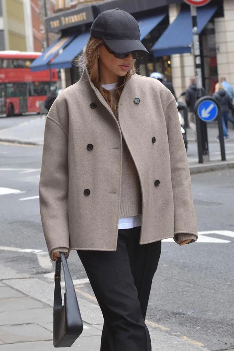 Brown French style woolen jacket