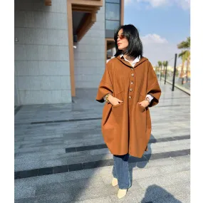 Camel oversized poncho