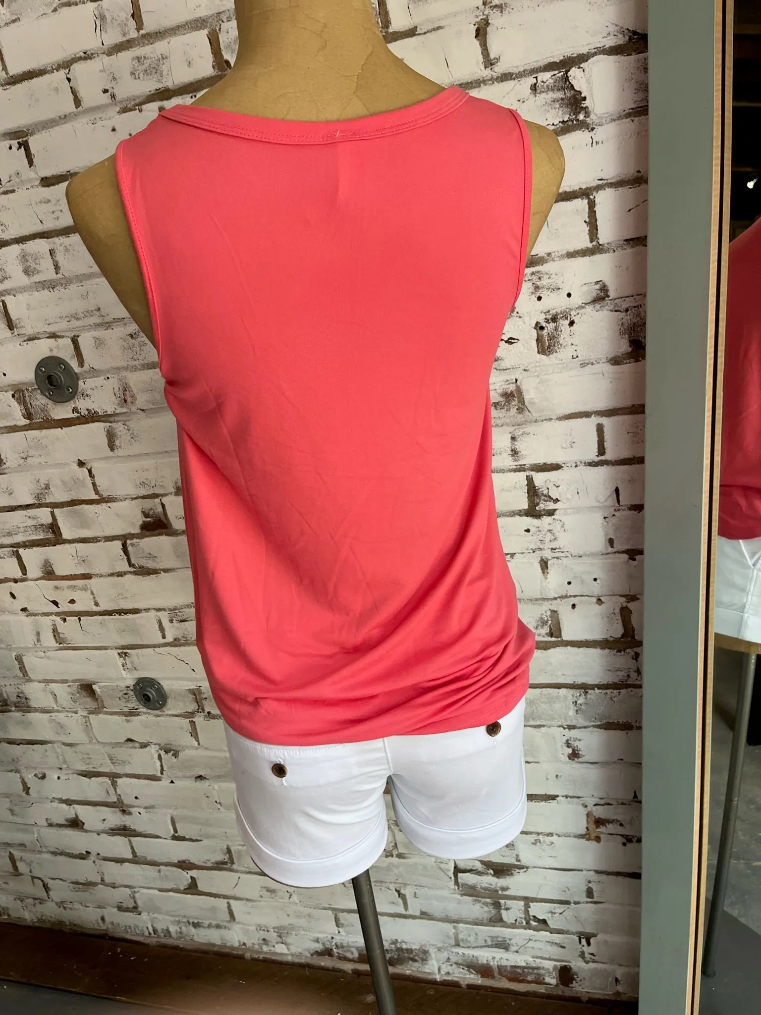 Carlos Twist Tank in Coral