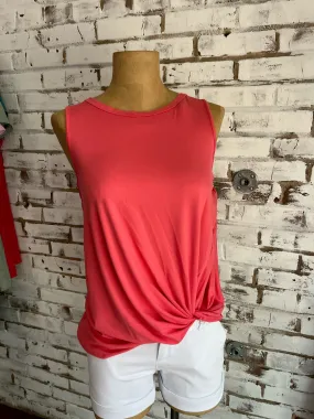 Carlos Twist Tank in Coral