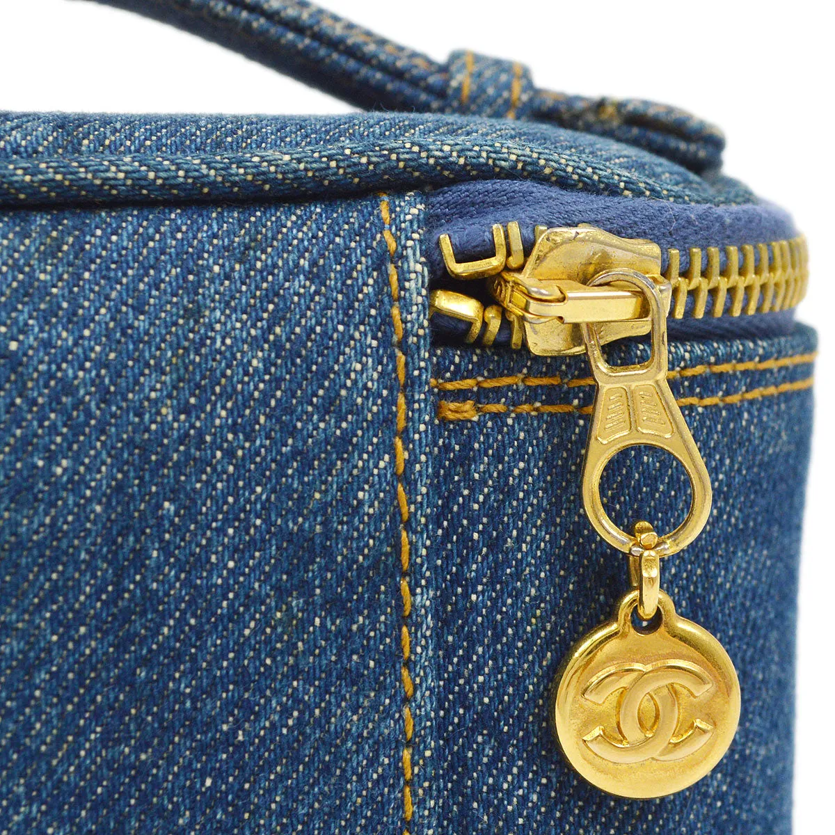CHANEL 1997 Timeless Vanity Handbag Denim 45073