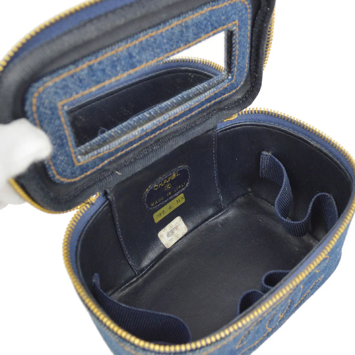 CHANEL 1997 Timeless Vanity Handbag Denim 45073