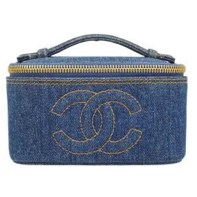 CHANEL 1997 Timeless Vanity Handbag Denim 45073