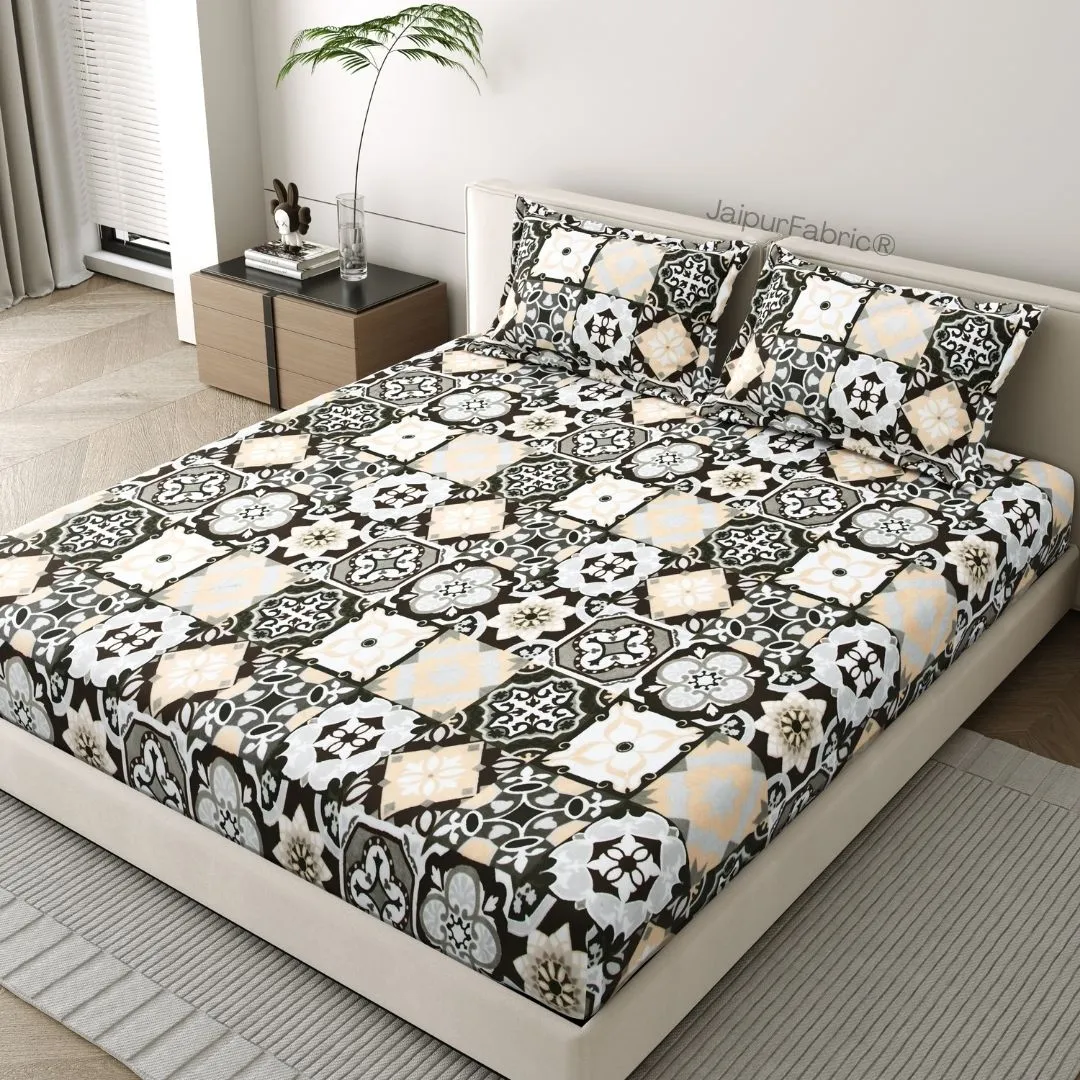 Classic Tile Symphony Chilly Winters Woolen Double Bedsheet