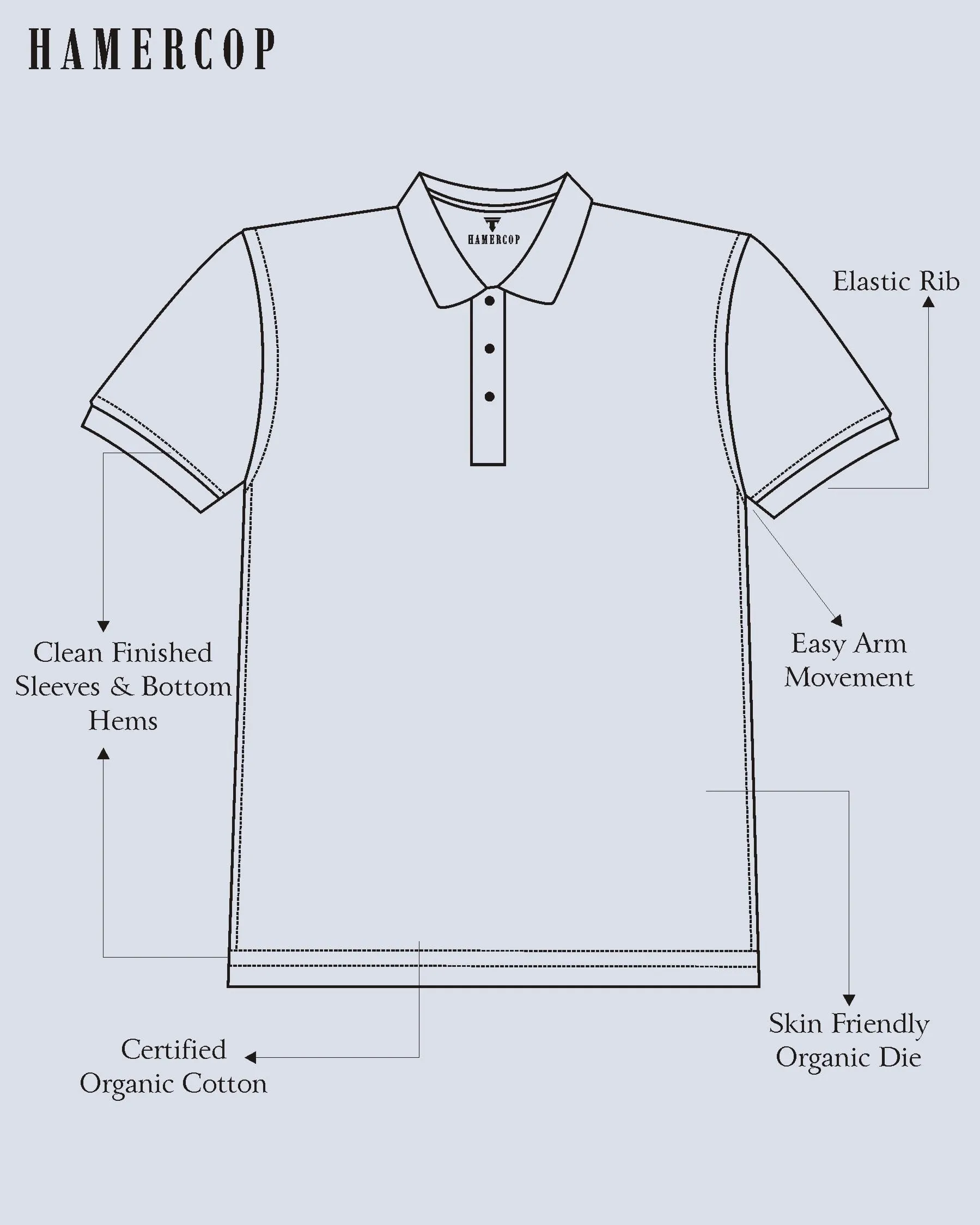 Cloud Grey Pique Pima Smooth Polo Tee