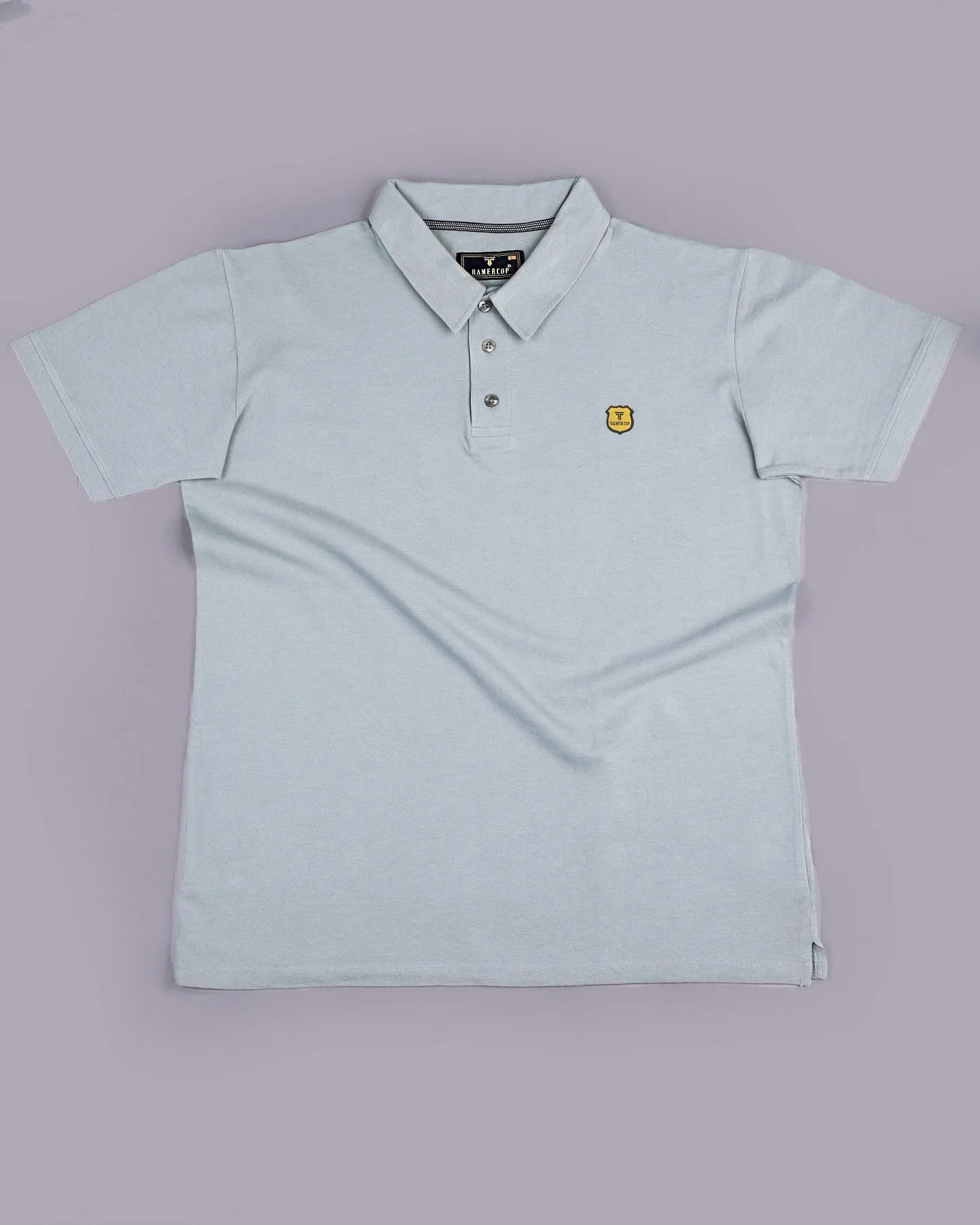 Cloud Grey Pique Pima Smooth Polo Tee
