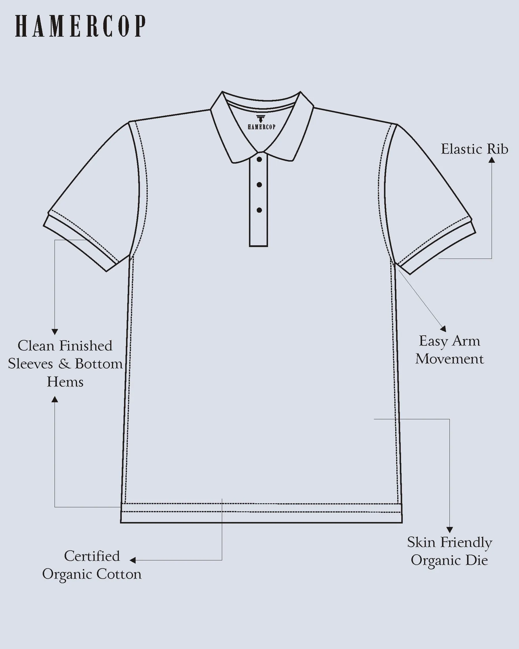 Copper Brown With Cream Pique Pima Designer T-Shirt