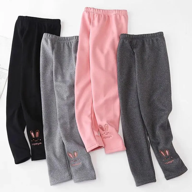 Cozy Bunny Kids Leggings: Stylish Winter Wear for Girls