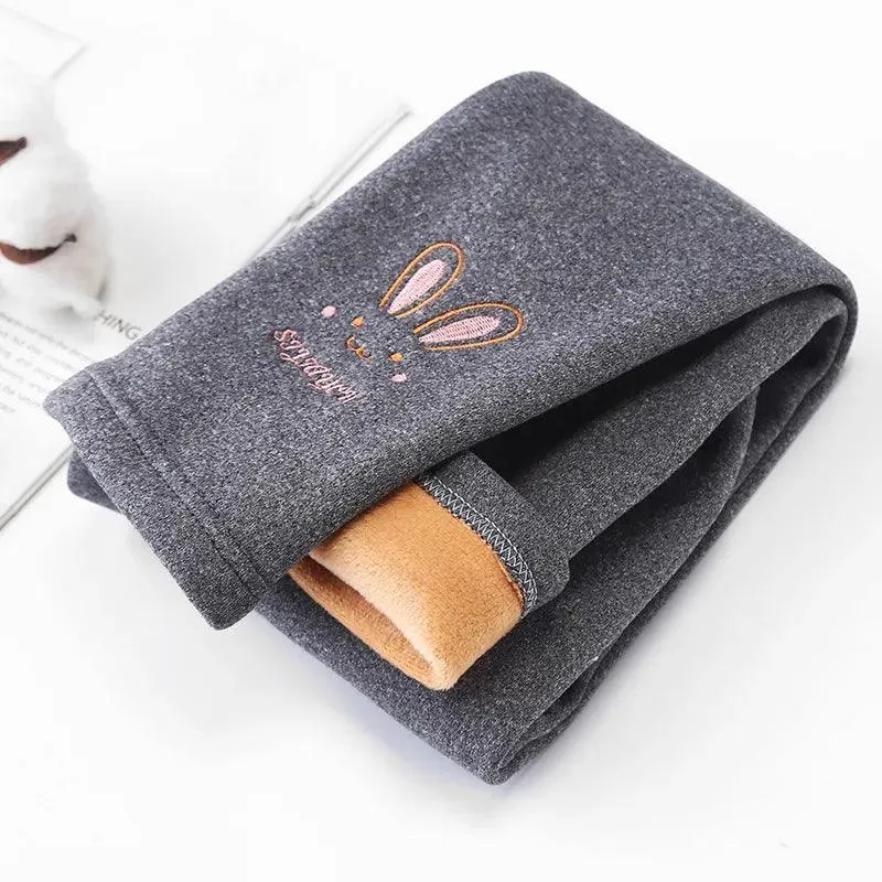 Cozy Bunny Kids Leggings: Stylish Winter Wear for Girls