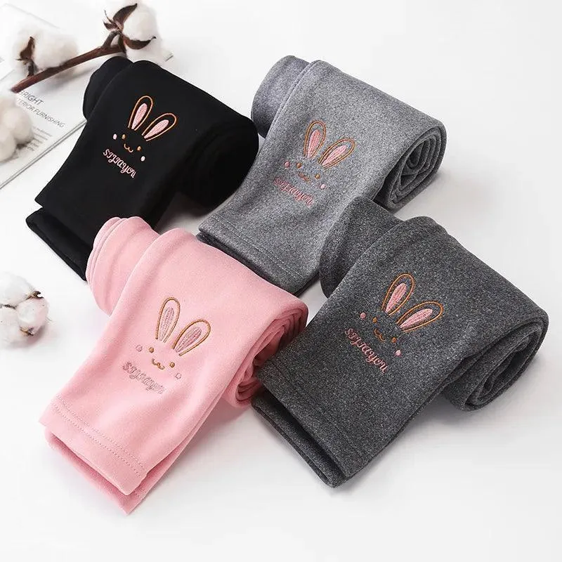 Cozy Bunny Kids Leggings: Stylish Winter Wear for Girls