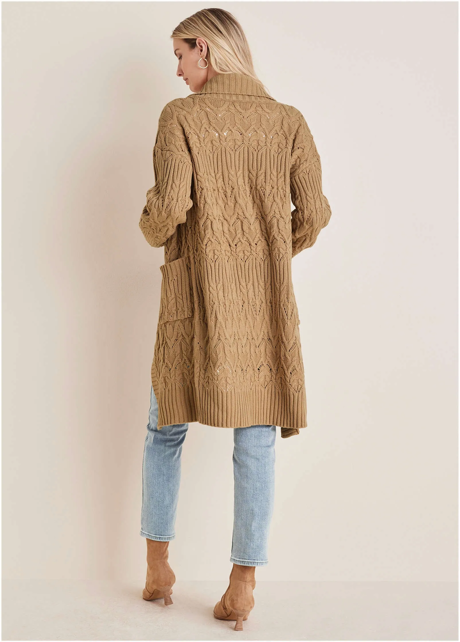 Cozy Oversized Duster  - Tan