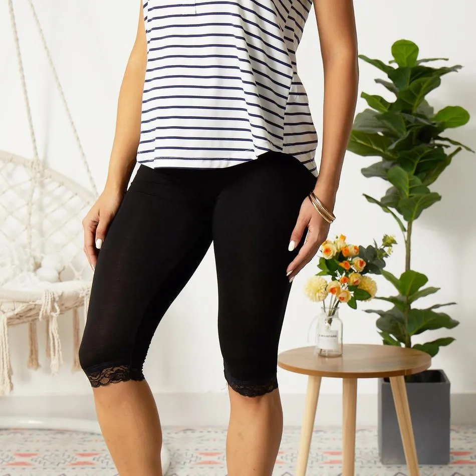 Cozy Solid Maternity Crop Leggings