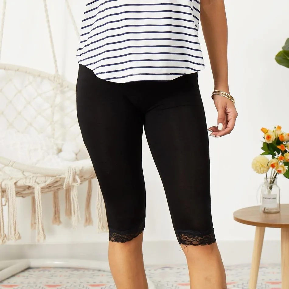 Cozy Solid Maternity Crop Leggings