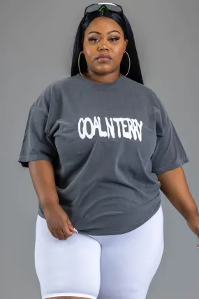 DARK GREY N WHITE CNT SPRAY TEE