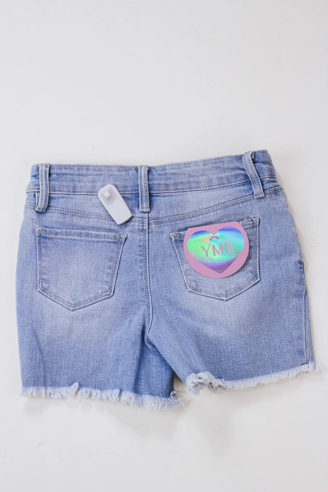 Extra Light Wash Girls Denim YMI Shorts