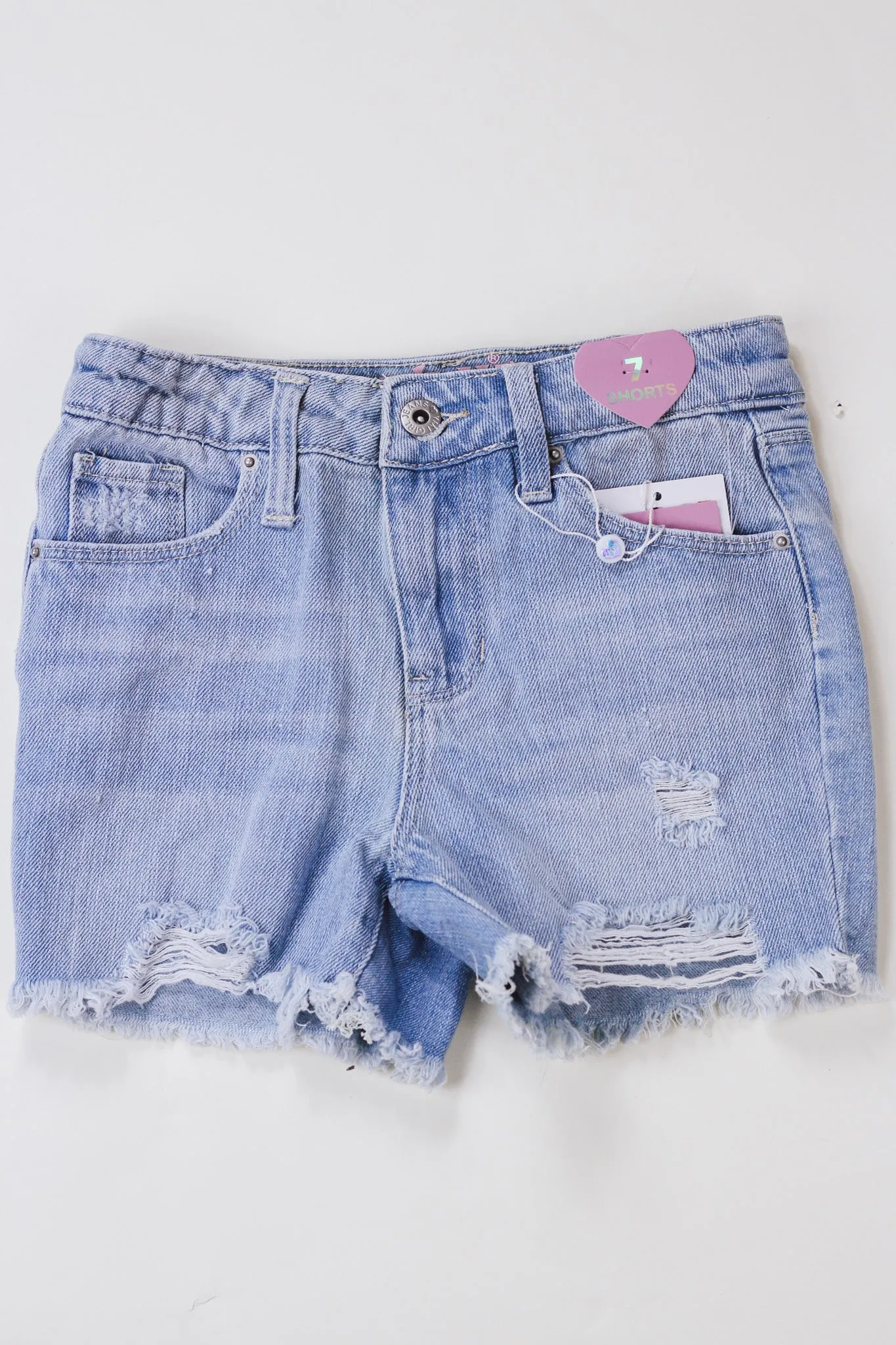 Extra Light Wash Girls Denim YMI Shorts