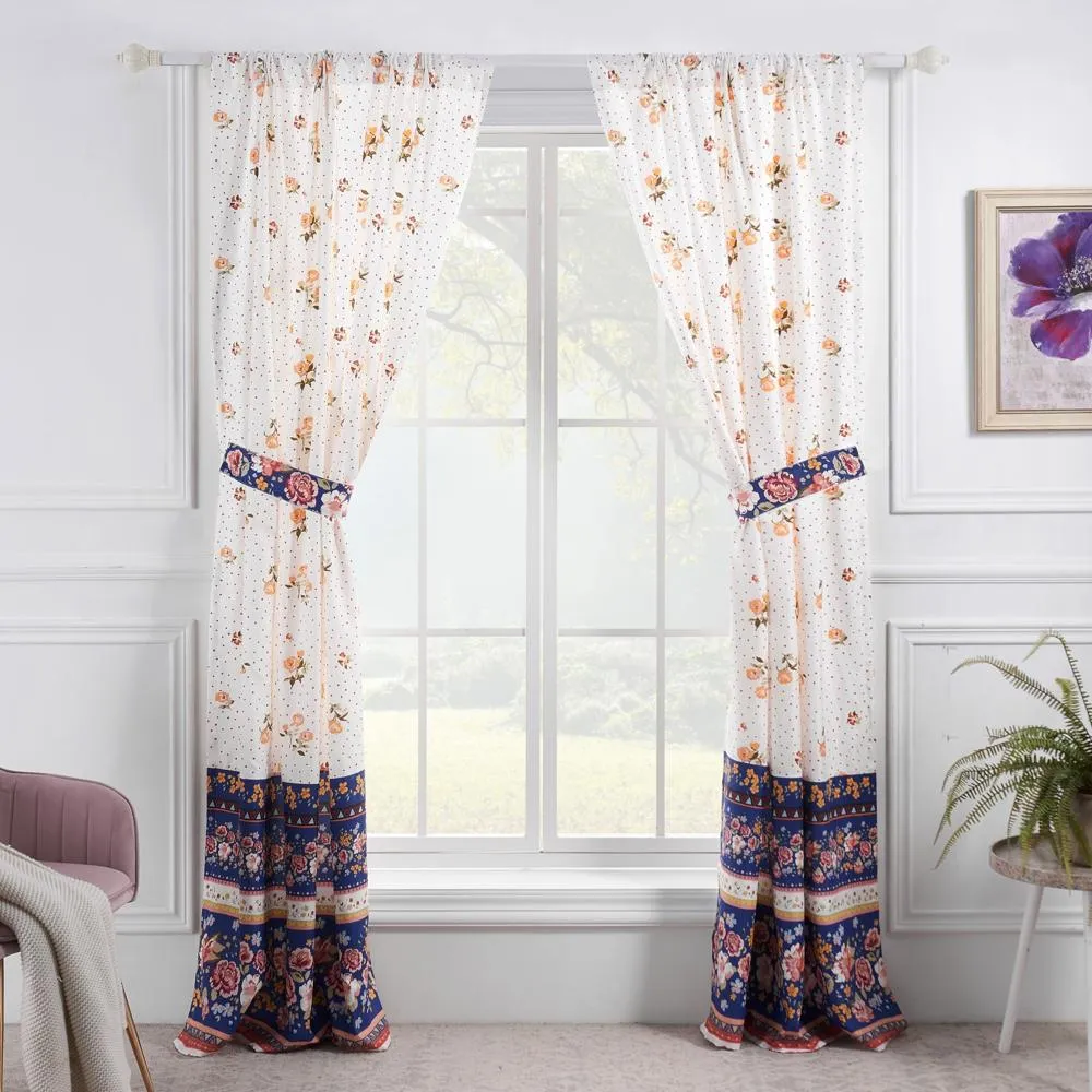 Greenland Home Fashions Marsha Window Panel Pair - 42x84", Blue