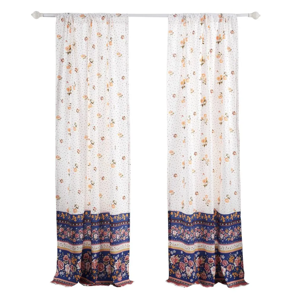 Greenland Home Fashions Marsha Window Panel Pair - 42x84", Blue