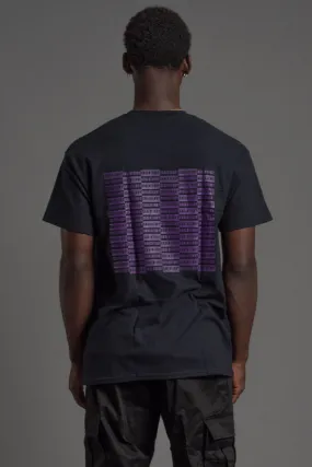 GUYS BLK N PURPLE CHECKER TEE