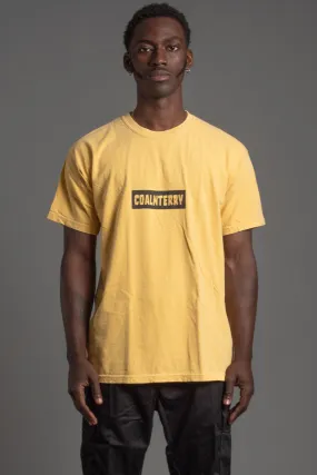 GUYS MUSTARD N BLK BAR TEE