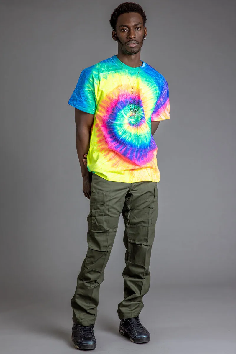 GUYS TIE DYE N BLK BLESS UP TEE