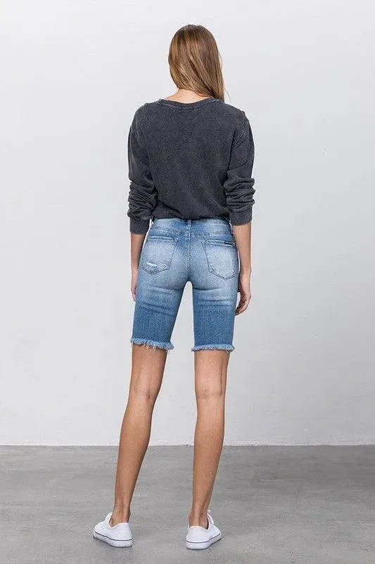High Rise Bermuda Midi Shorts