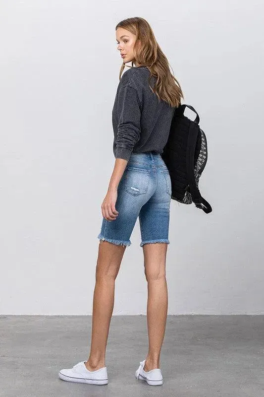 High Rise Bermuda Midi Shorts