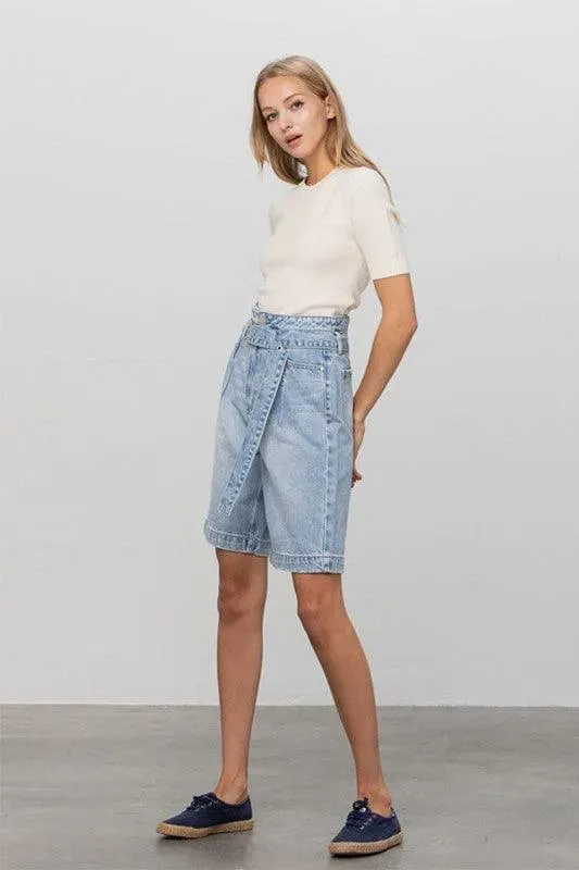 Insane Gene Belted Denim Bermuda