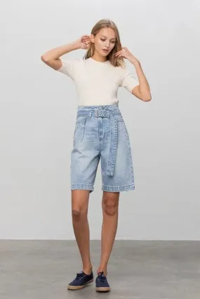 Insane Gene Belted Denim Bermuda