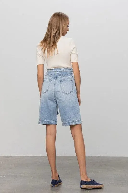 Insane Gene Belted Denim Bermuda