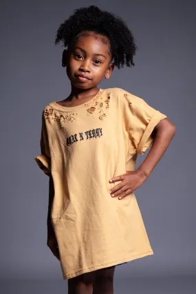 KIDS MUSTARD N BLK MINI MEDI TEE - DIS