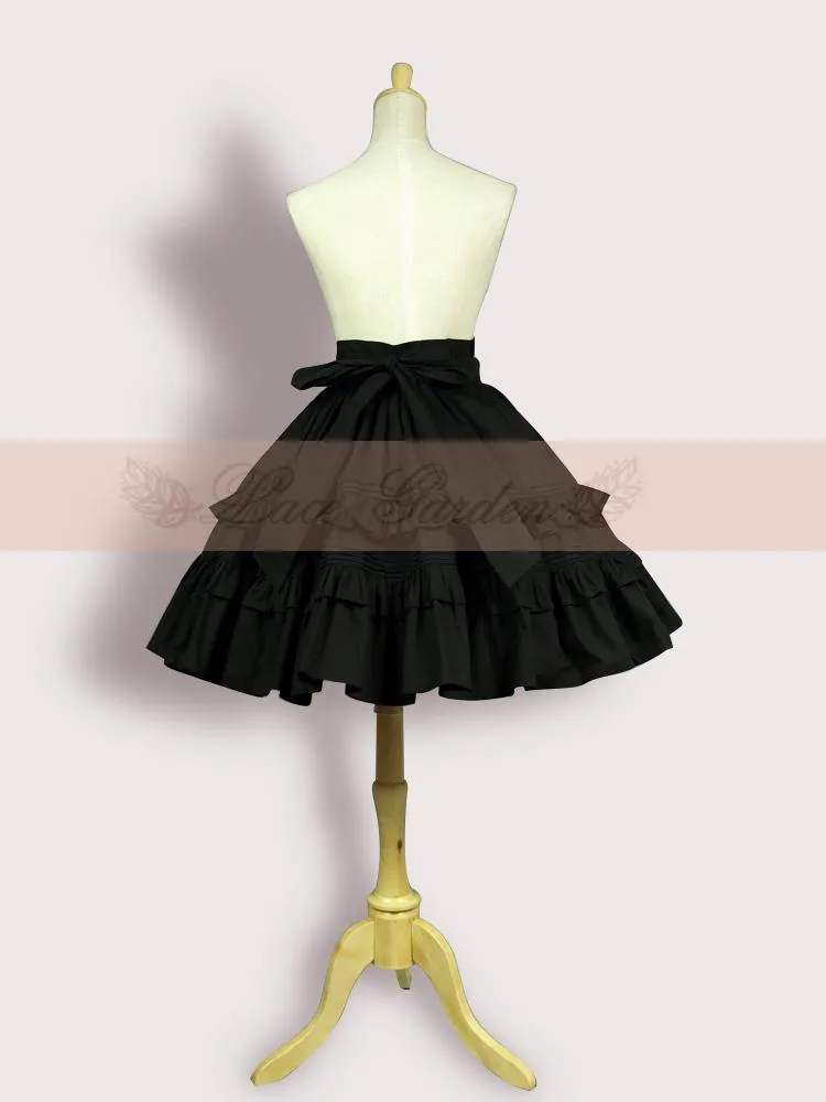 Lace Garden~Classic Lolita Black SK Puffy Skirt