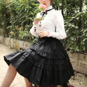 Lace Garden~Classic Lolita Black SK Puffy Skirt