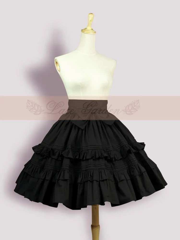 Lace Garden~Classic Lolita Black SK Puffy Skirt