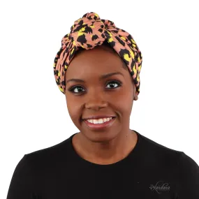 Light Brown Leopard Turban Twist Knot